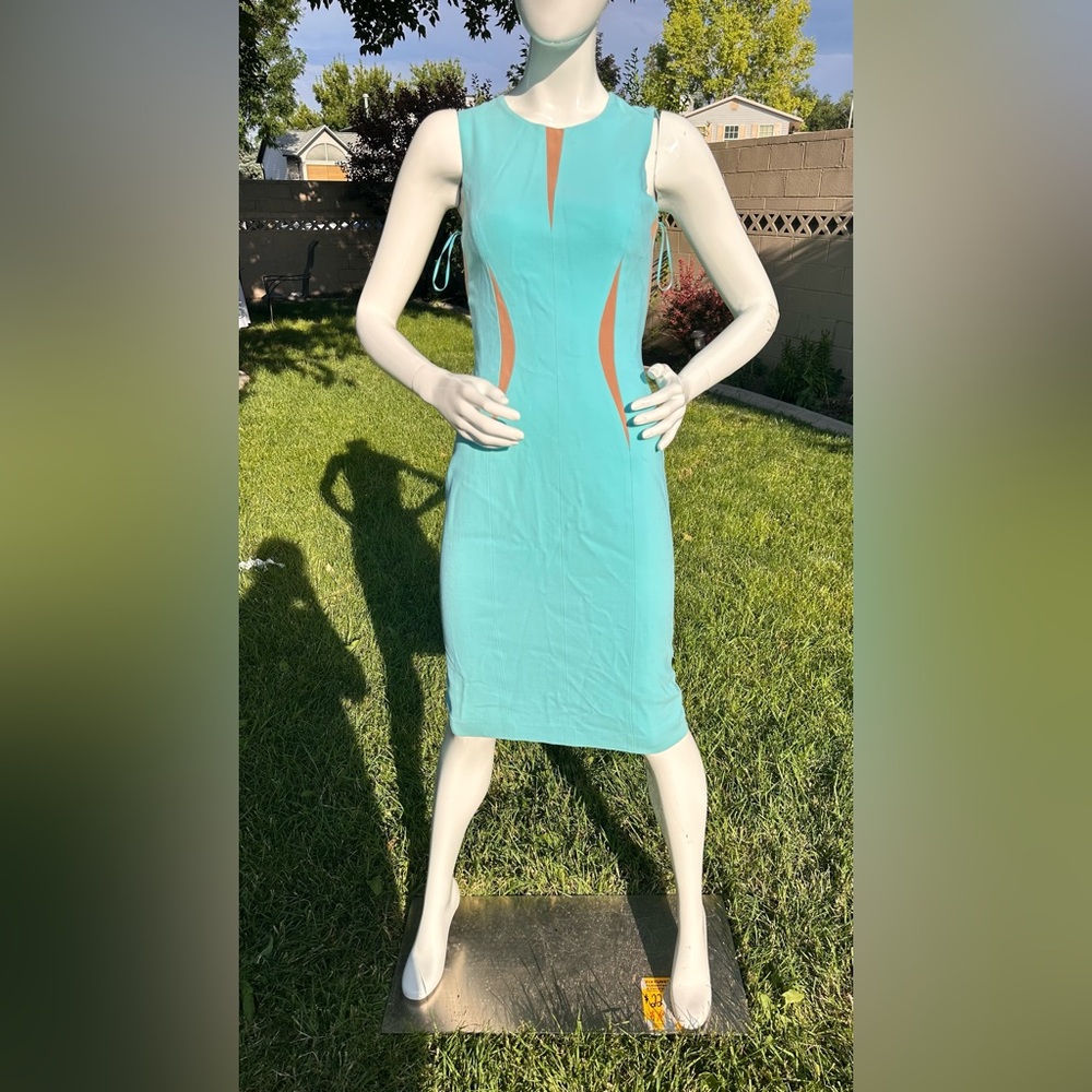 Michael Kors Blue Halter Sheath Dress - Picture 3 of 9